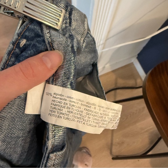 Zara Z1975 Mid Rise Straight Cut Metallic Jeans Sz 2 Eras Tour Festival Concert - Picture 7 of 11